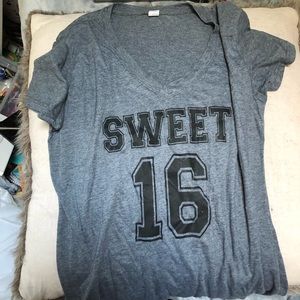 Grey sweet 16 shirt